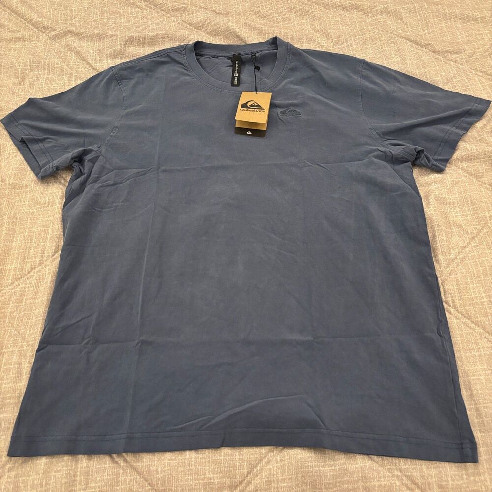 NWT Quiksilver Men's Everyday Solid Short Sleeve Tee Slate Blue XL Brand New